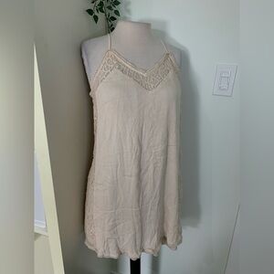 Cream Lace Trim Dress M